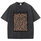 Yosemite National Papk Prints Washed T Shirts Women Cotton T-Shirts Distressed Oversized O-Neck Tops Summer Casual Woman Clothes