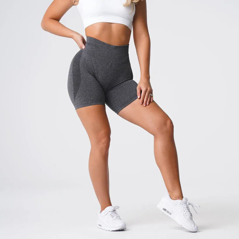 Women High Waist Compression Soft Comfort Seamless Contour Yoga Shorts Summer Outdoor Running Exercise Yoga Running Shorts