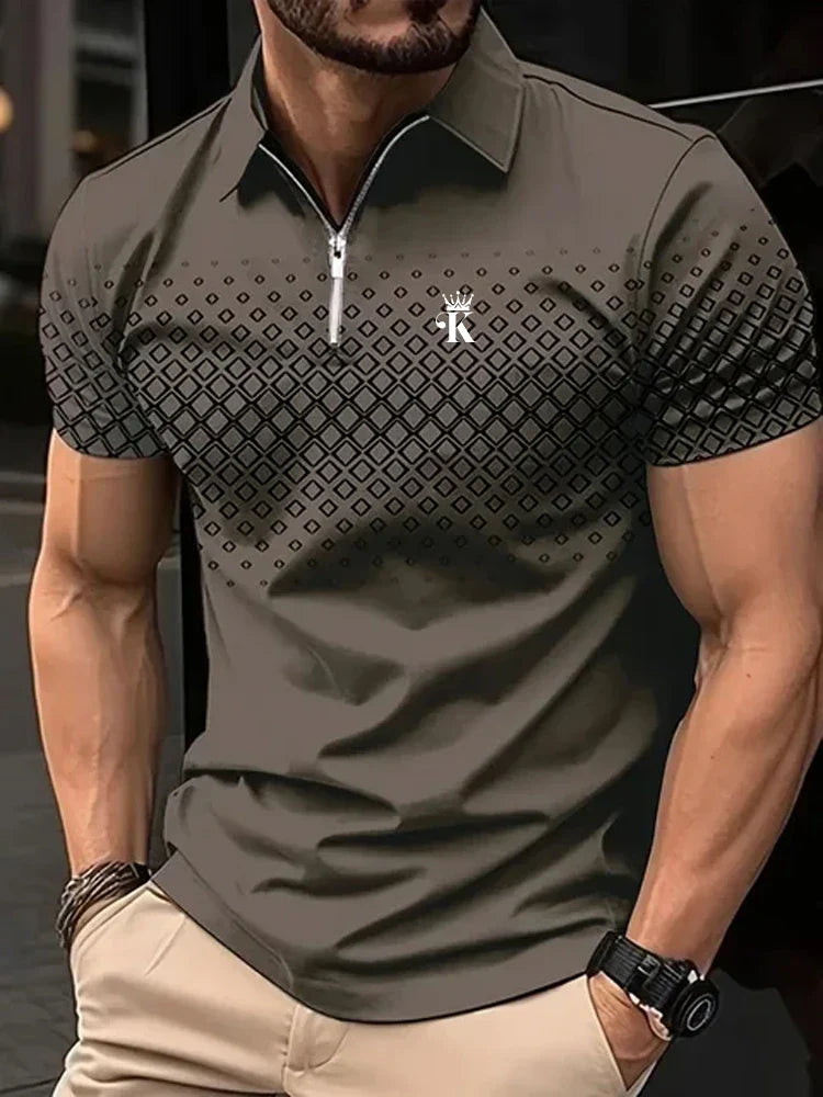 Business Men's Golf Polo Short Sleeve Polo Shirt Outdoor Casual Daily Streetwear Summer 3D Print Micro-elastic Polyester