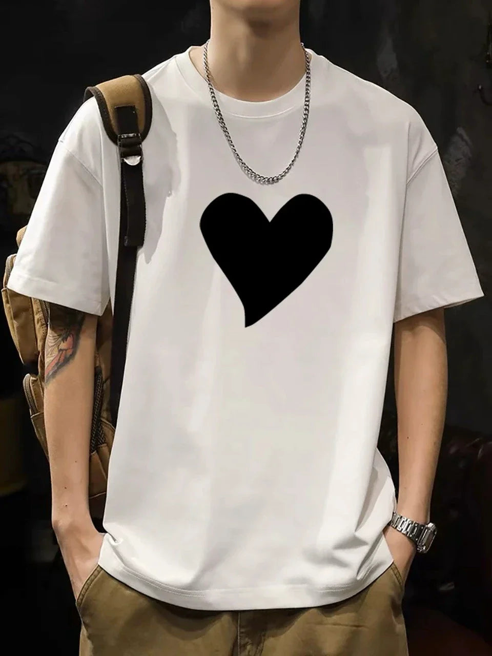 New summer men's T-shirt 100% cotton printed T-shirt casual urban fashion boutique T-shirt