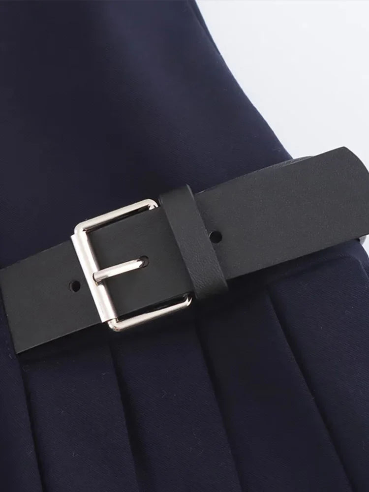 Fashion Y2K Pleated Mini Dress For Women 2025 New Elegant Sleeveless O-neck Chic Evening Short Dress Female Club Party Vestidos