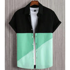 New Shirts For Men 3d Patchwork Plaid Printed Men'S Clothing Summer Casual Short Sleeved Daily Street Tops Loose Oversized Shirt