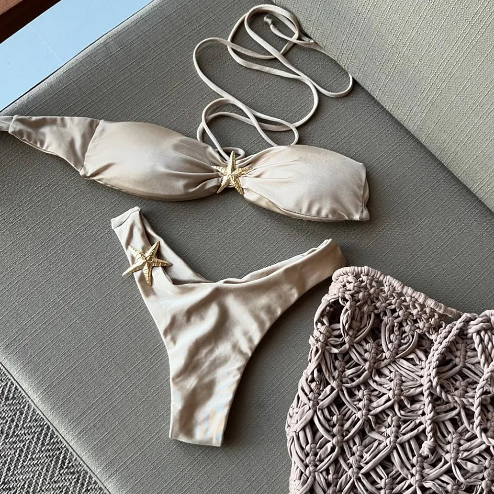 Micro Bikini 2025 Sexy Women Swimsuit Push Up Swimwear Sexy Bikini Set Brazilian Biquini Female Swimming Suit Starfish Beachwear