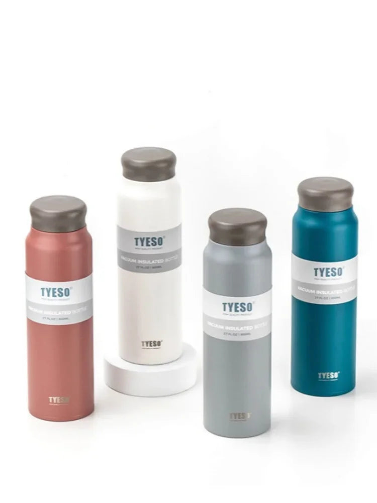 TYESO Stainless Steel Insulated Cups Coffee Thermos Cups Portable Large Capacity Home Office Travel Water Cup Drinking Utensil