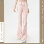 Women's Wide Leg Pants Lady's Draswtring Sweet Y2K Pink Flare Pant Boot Cut Female Long Trousers Casual Chic Matching Sweatpants