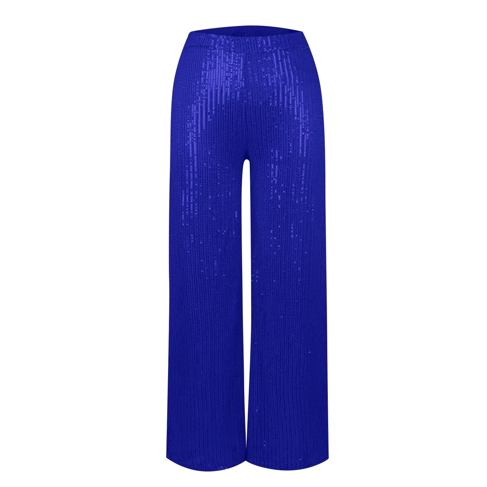 Women's Fashion Solid Color High Waist Sequin Side Zipper Draped Wide Leg Pants Pants for Women Women's Pants Women's Pants 2024