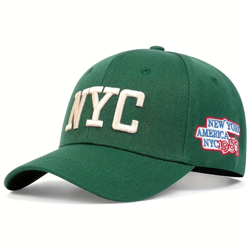 Unisex NYC Letter Embroidery Baseball Caps Adjustable Casual Hats Spring and Autumn Outdoor Sunscreen Hat