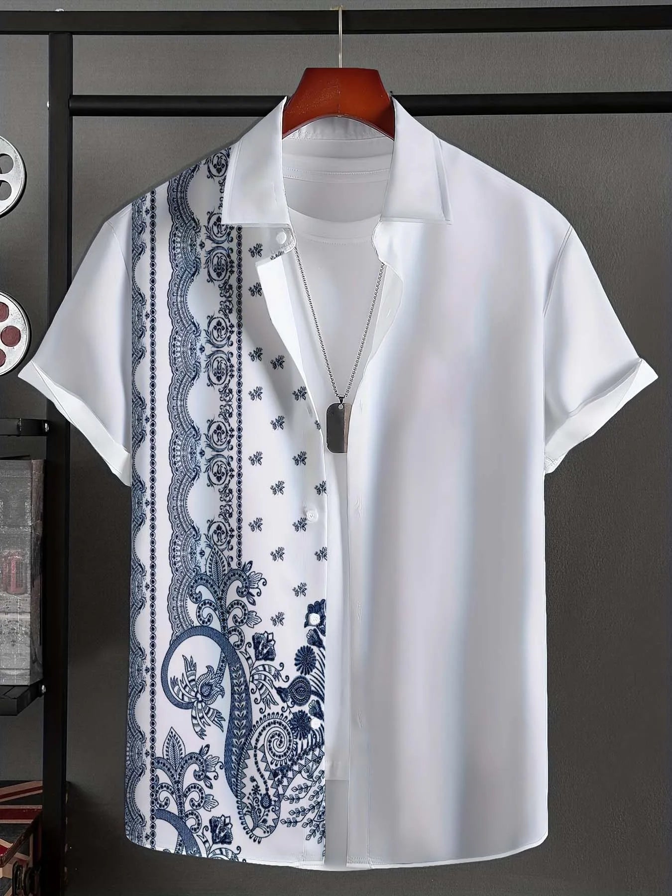 Hawaiian Ethnic pattern design 3d Printed  Mens Shirt Summer Casual Printed Short Sleeve Beach Hawaiian Tops Men's Clothing