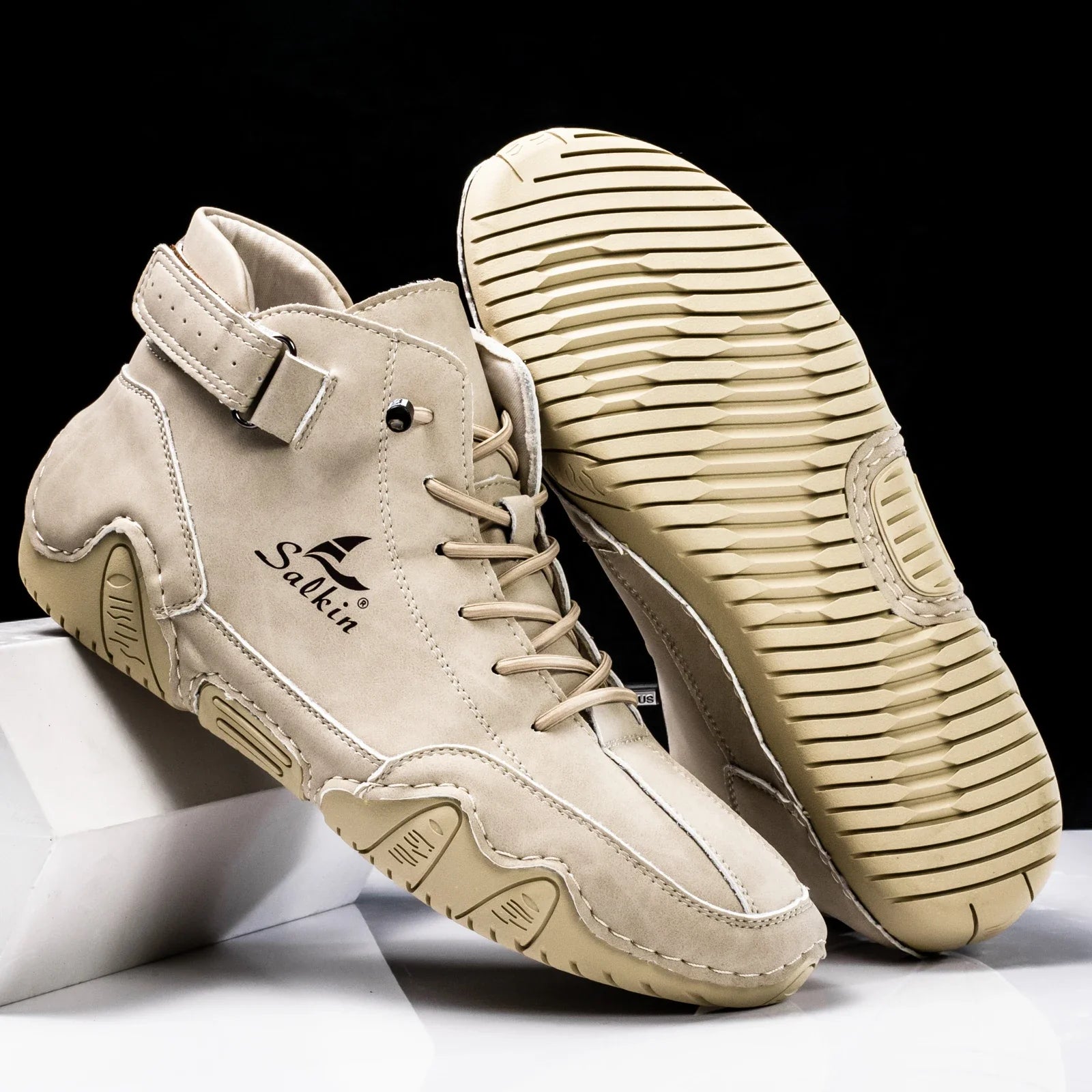 New 2025 Handmade Men Boots Design Sneakers Man Outdoor Casual Leather Men Shoes Ankle Boots Fall Breathable Hot Sale