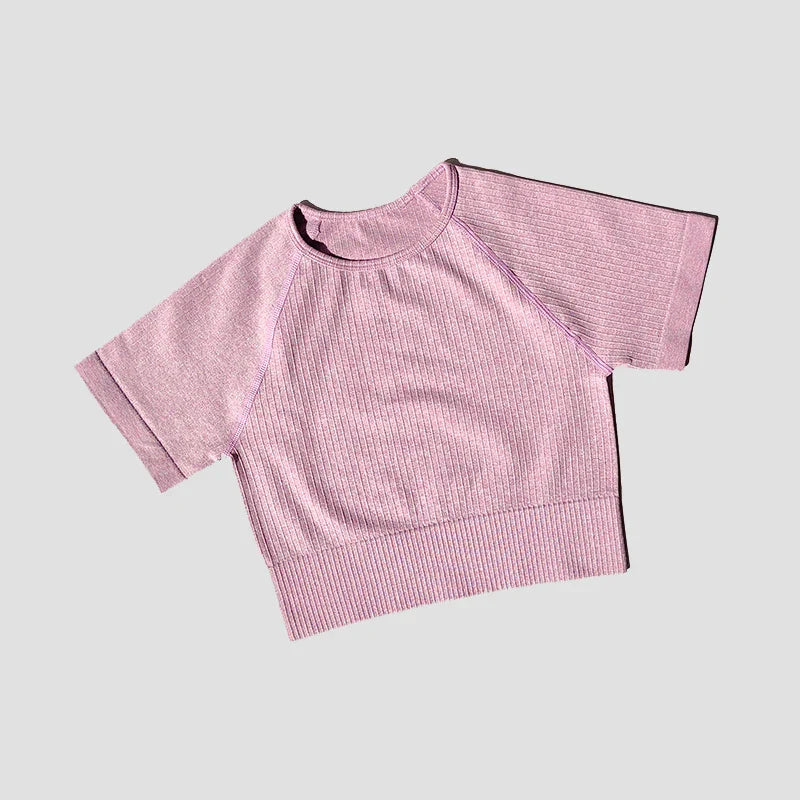 WAREBALL Women Yoga Shirts Short Sleeve Crop Top Gym Tops Fitness Running Workout Sport T-Shirts Sports Wear