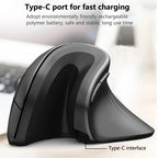 Warvank U1 Vertical Wireless Mouse Rechargeable Silent Office Mice Ergonomics DPI Adjustable For Laptop PC Computer Office Home