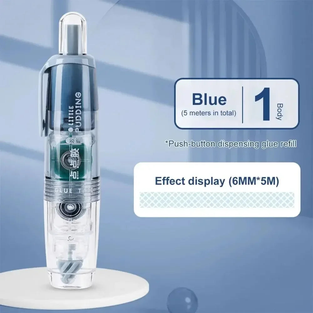 Double-sided Adhesive Press Spot Glue Pen Large Capacity High Viscosity Correction Tape Replaceable Core Office Supplies