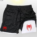 Men's sports shorts, spider print compression shorts, informal, training, running, 2-in-1, Y2K order shipped directly