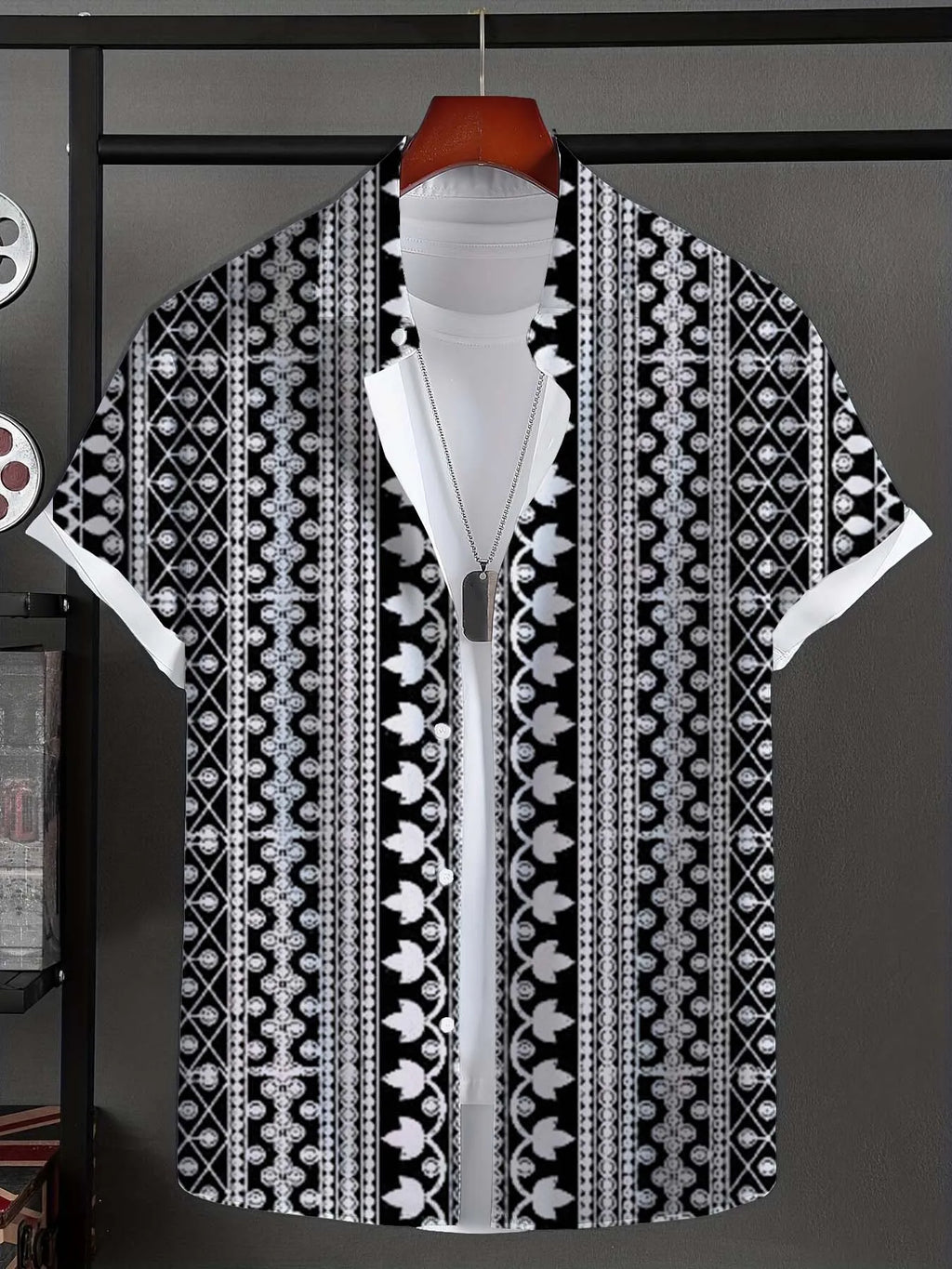 Hawaiian Ethnic pattern design 3d Printed  Mens Shirt Summer Casual Printed Short Sleeve Beach Hawaiian Tops Men's Clothing