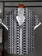 Hawaiian Ethnic pattern design 3d Printed  Mens Shirt Summer Casual Printed Short Sleeve Beach Hawaiian Tops Men's Clothing