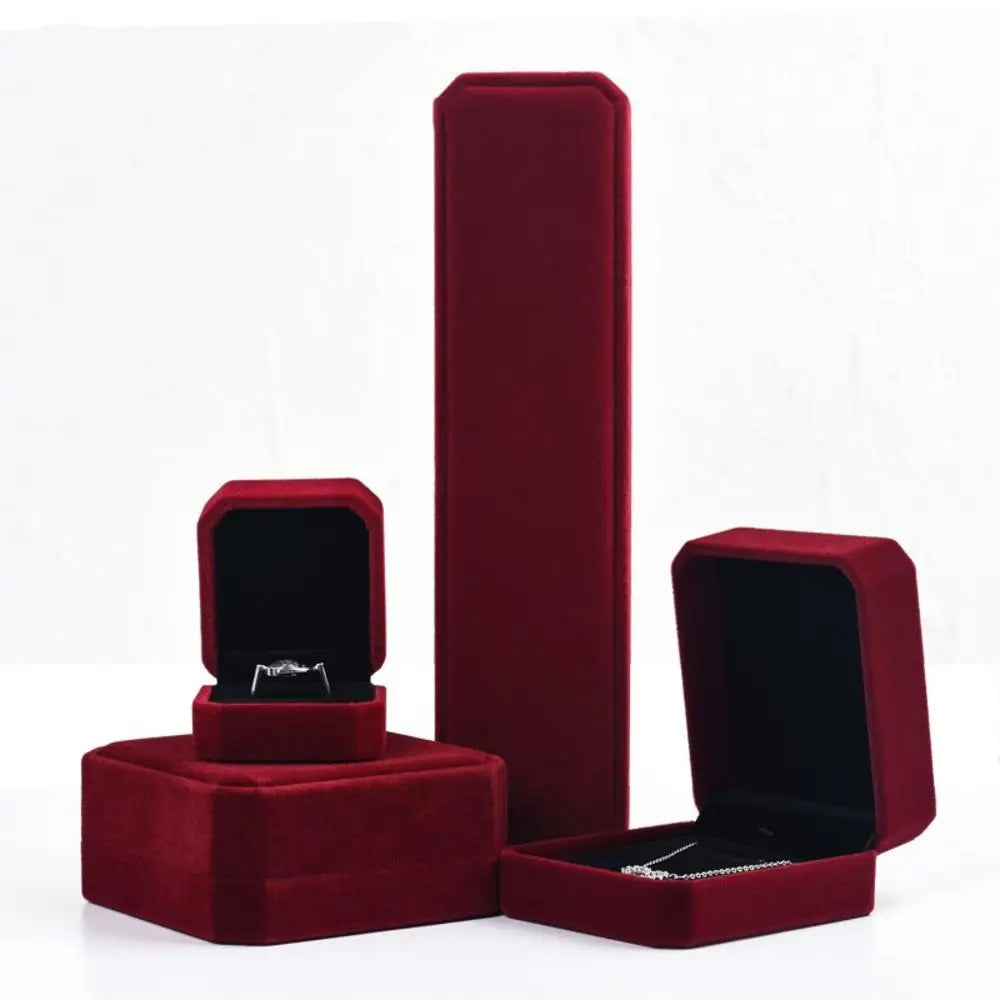 High-end Velvet Jewelry Box Necklace Ring Bracelet Pendant Earrings Storage Wedding Party Gift Box Jewelry Organizer Box Joyero