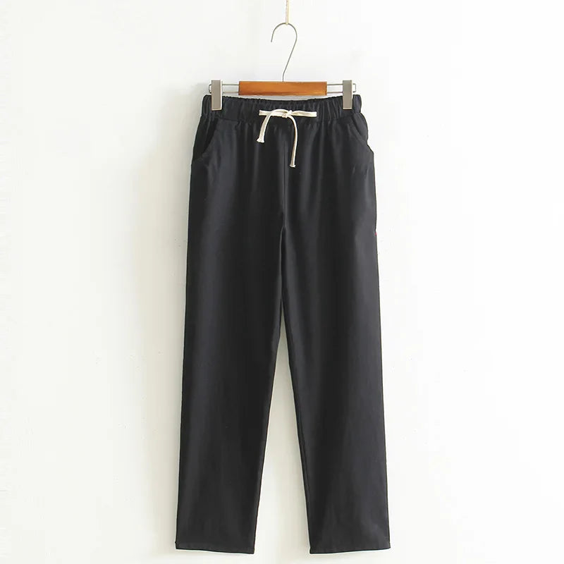 Women Pants Spring Summer Casual Harem Pants Cotton Elastic waist Harem Ankle-Length Trousers high quality for Female ladys