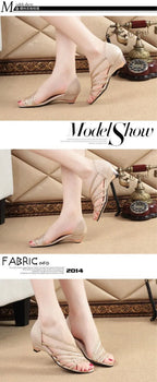 Women Comfort Shoes Summer Luxury Sandals Women Beige Strappy High Heels Round Toe Fashion Closed Elastic Strap Low Heels