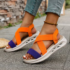Summer New 2025 Wedge Women's Sandals Platform Outdoor Beach Shoes for Women Elastic Band Design Women Sandals Size 36-43
