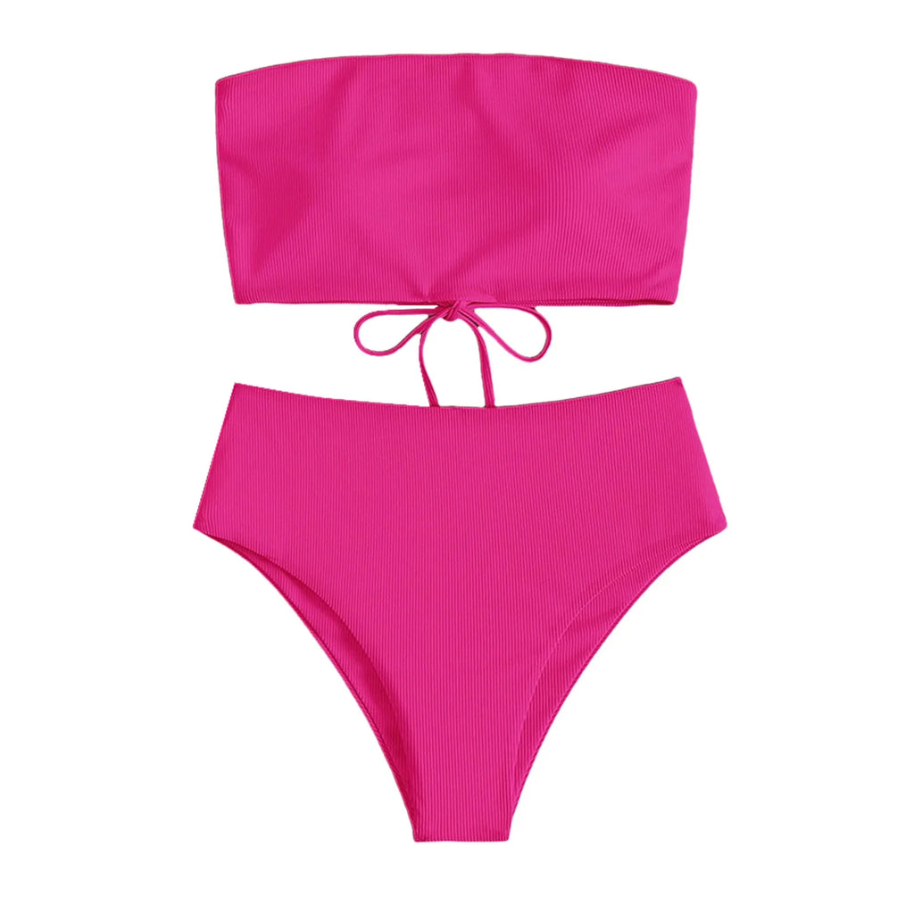 Bathing Suit Two-Piece Set Summer Swimwear Bra Briefs Bikini Set With Chest Pad Wire-Free Women Beach Suit Women Clothes