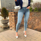 Women High Waist Jeans 2024 Spring Summer Skinny Casual Office Lady Slim Lifting Butt Denim Pencil Pants Female Elastic Trousers