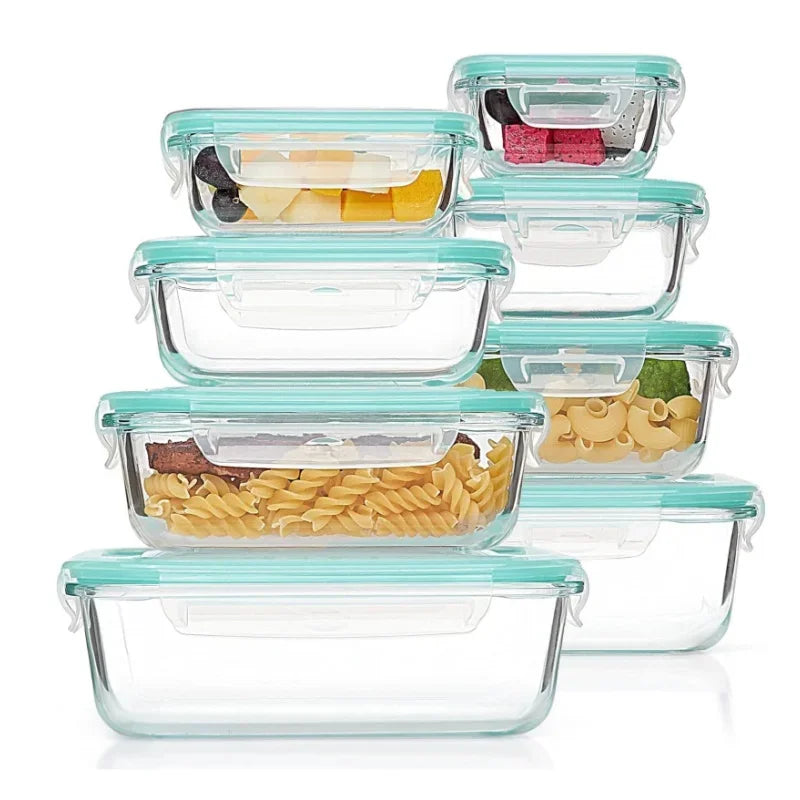 Glass Food Storage Containers Kitchen Organizer, Bento Lunch Boxes .Storage Vegetable Fruit Kitchen Accessories