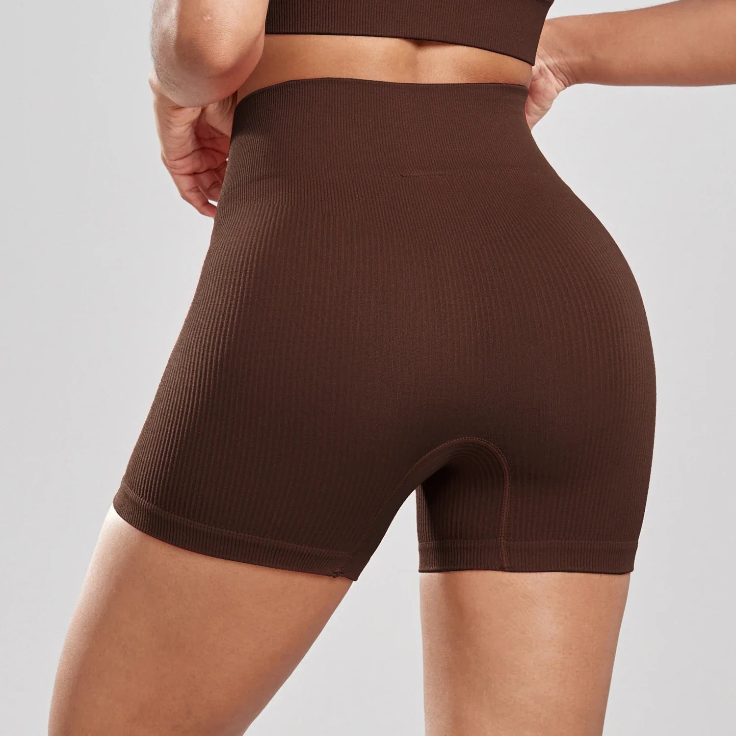 Women's Solid Color High Waist Simple Yoga Fitness Daily Ribbed Sports Cycling Leggings