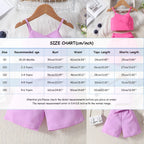 Toddler Kids Baby Girls Clothes Sets Strap Sleeveless Vest Tops Shorts 2PCS Summer Outfits Fashion Girls Clothes Set 0-6Years