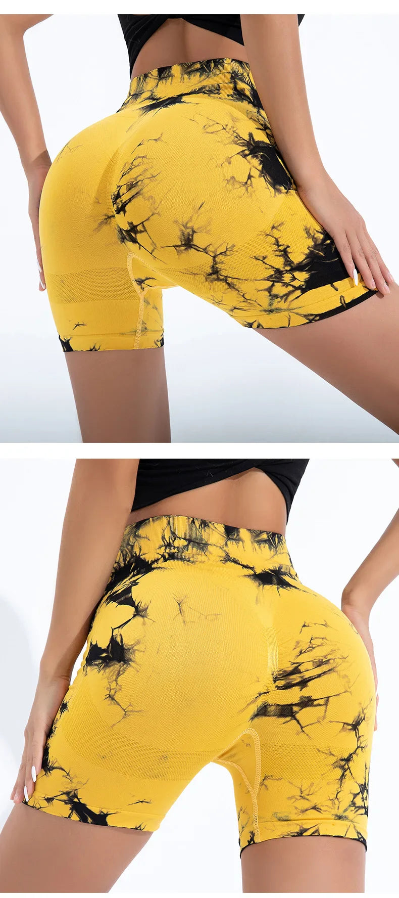 Summer Women High Waist Butt Lift Shorts Legging Seamless Leggings Fashion Tie Dye Shorts Gym Workout Running Pants