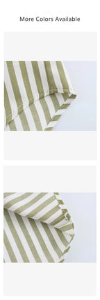 UNIZERA Women's Basic Striped Shirt with Collar Pocket Buckle Decoration Spring/Summer New Women's Shirt Top