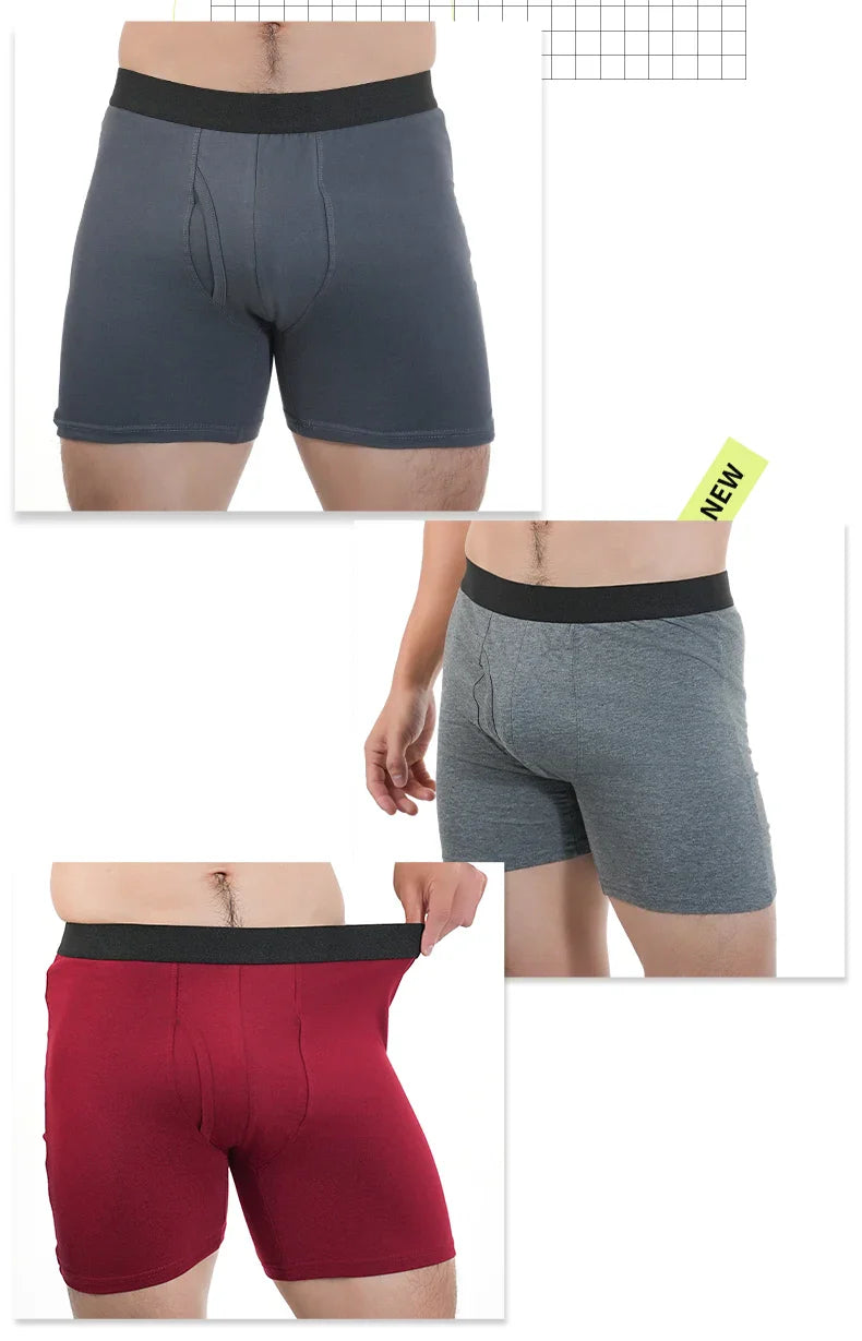 Man Mid-Long Boxer Shorts Sport Underwear Cotton Underpants Sexy Boxershorts Breathable Panties Large Boxers Hombre Men's Gifts