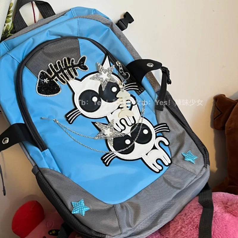 Vintage Y2k Womens Backpack Japanese Casual Large Capacity Travel Backpack 2025 Bolsas Para Mujeres Designer Fashion Female Bags