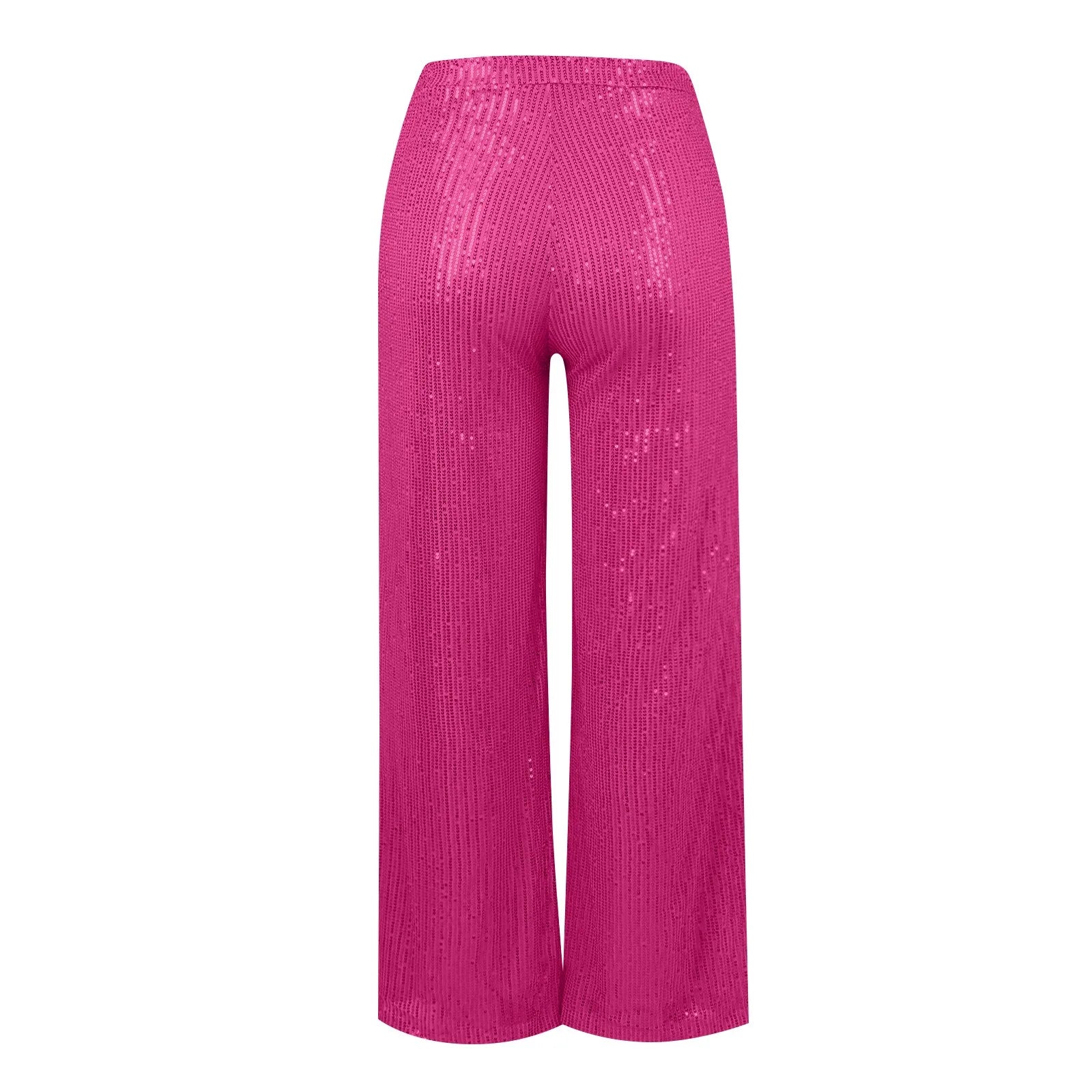 Women's Fashion Solid Color High Waist Sequin Side Zipper Draped Wide Leg Pants Pants for Women Women's Pants Women's Pants 2024