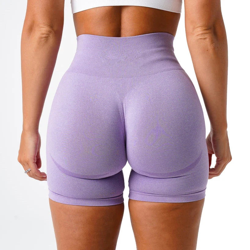 Women High Waist Compression Soft Comfort Seamless Contour Yoga Shorts Summer Outdoor Running Exercise Yoga Running Shorts