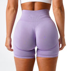 Women High Waist Compression Soft Comfort Seamless Contour Yoga Shorts Summer Outdoor Running Exercise Yoga Running Shorts