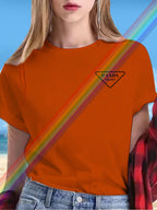 Summer women's letter P women's printed short-sleeved T-shirt round neck short-sleeved women's fashion street printed clothing