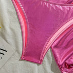 Gold Micro Thong String 3 Piece Bikini Set Damen Halter Swimwear Skirts Cover Ups Sexy Swimsuit Women 2025 Bathing Suit Bikinis