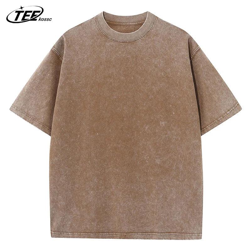 Summer Washed T Shirt Men Women Cotton Loose O-Neck Oversized Tee Couple Korean Y2k Tops Casual Vintage Short Sleeve T-shirt