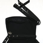 Summer Women Sleeveless Perspective Bodycon Sexy Night Club Mini Dress Inclined Collar Sashes Irregular Party Dress Black White