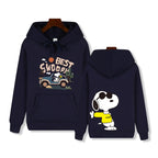 Men's casual fashion brand high-end quality Snoopy print Autumn Winter thick warm street fashion hoodie