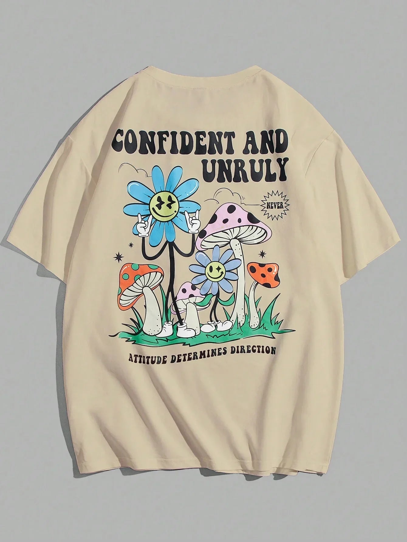 Confident And Unruly Attitude Determines Direction Men T Shirt Cotton Shirt Street Loose T-Shirts Summer Breathable Short Sleeve