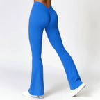 V-shaped Hip Yoga Pants Flare Leggings Women High Waist Wide Leg Pants Women Gym Fitness Sports Flared Pant Dance Trousers