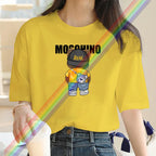 Ladies Fashion Cotton T-shirt Women Short Sleeve Top Printed Pattern T-shirt 2025 Summer New Loose Round Neck Women Clothing