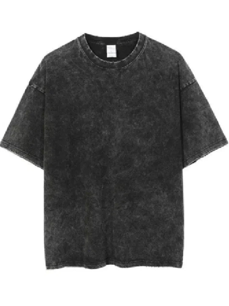 Washed Vintage T-Shirts Street Hip Hop Retro Punk T Shirt women Harajuku Casual Cotton Short Sleeve Acid Wash TShirts top 2025