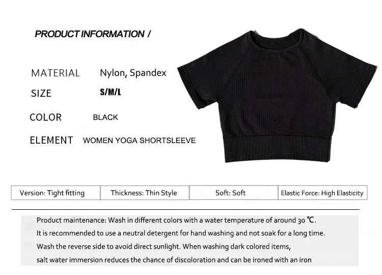 WAREBALL Women Yoga Shirts Short Sleeve Crop Top Gym Tops Fitness Running Workout Sport T-Shirts Sports Wear