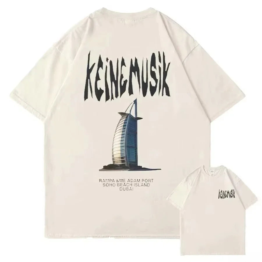 Summer Keinemusik X Pacha T Shirt Men's Women Fashion Streetwear Cotton Short Sleeve Tee Hip Hop Sportwear Oversized Casual Tops