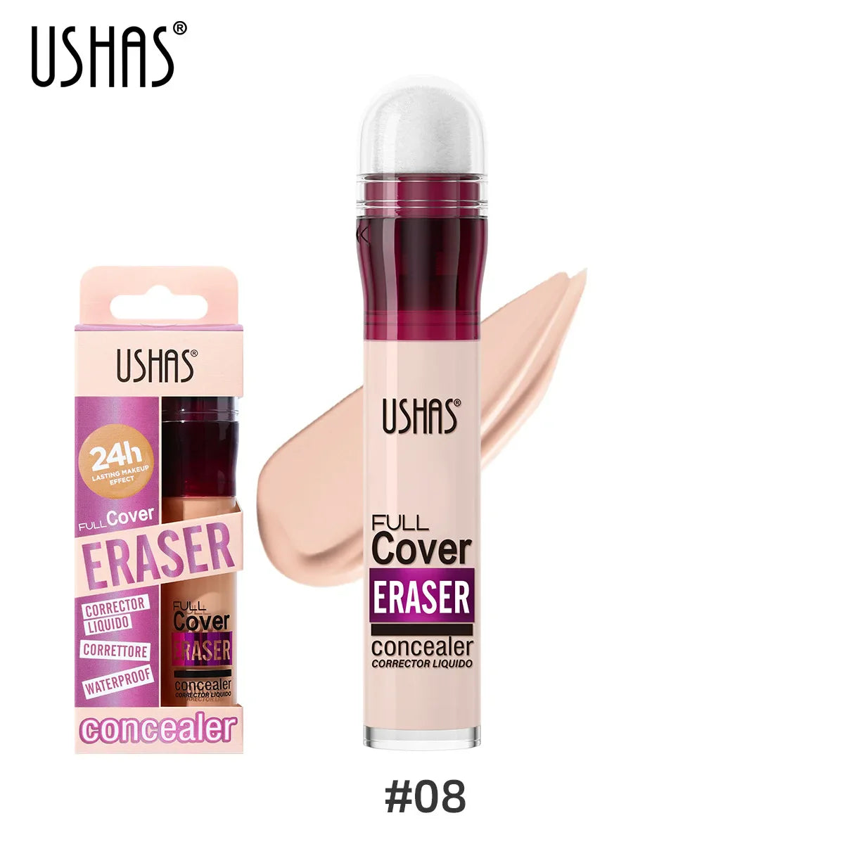 USHAS Sponge Tip Foundation Holding Concealer No Makeup Removal Waterproof Concealer 12 Colours Available