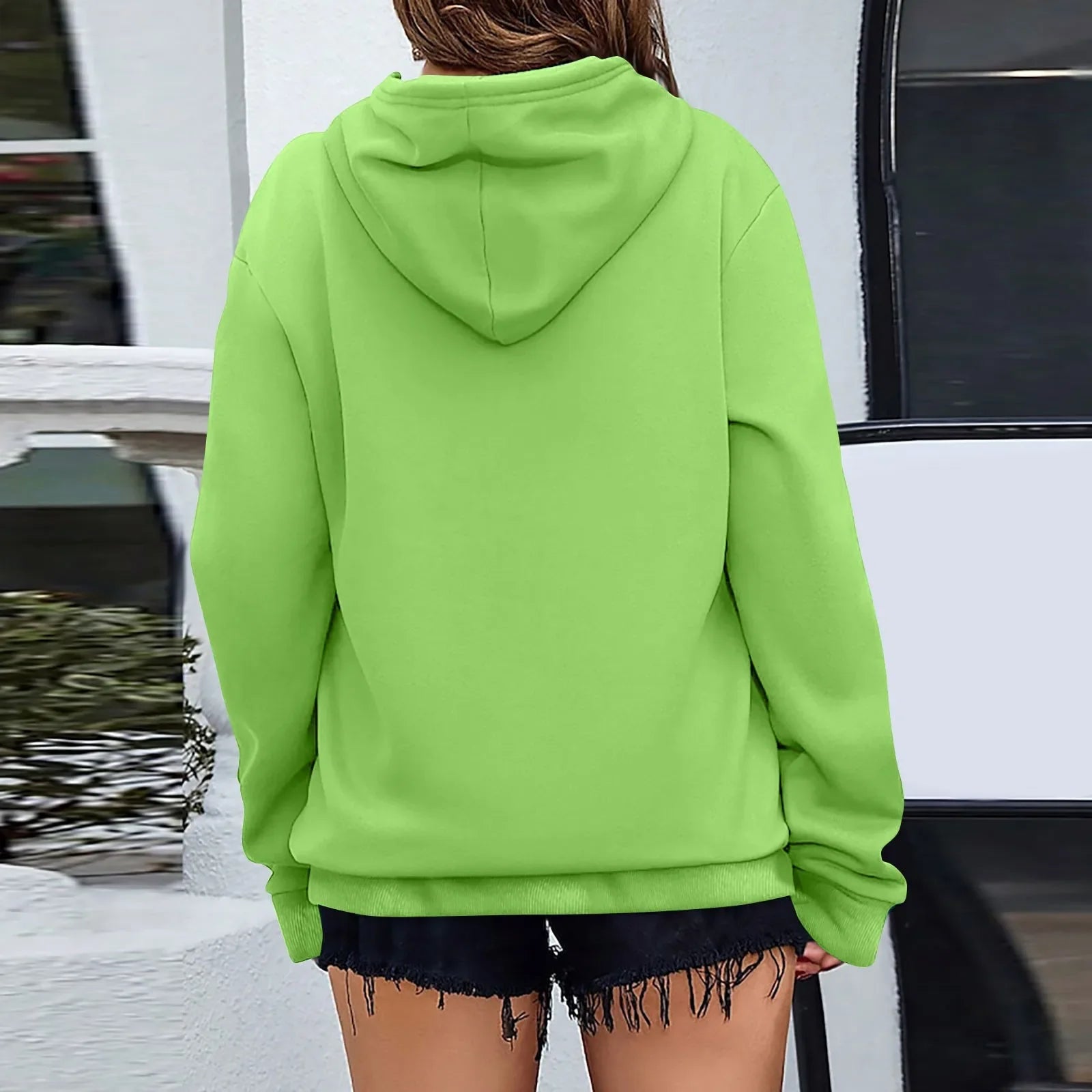 y2k Solid Minimalist Women's Hoodie, Long Sleeve With Pocket Casual Daily Wear 2024 Women Hoodies Autumn Sudadera de mujer