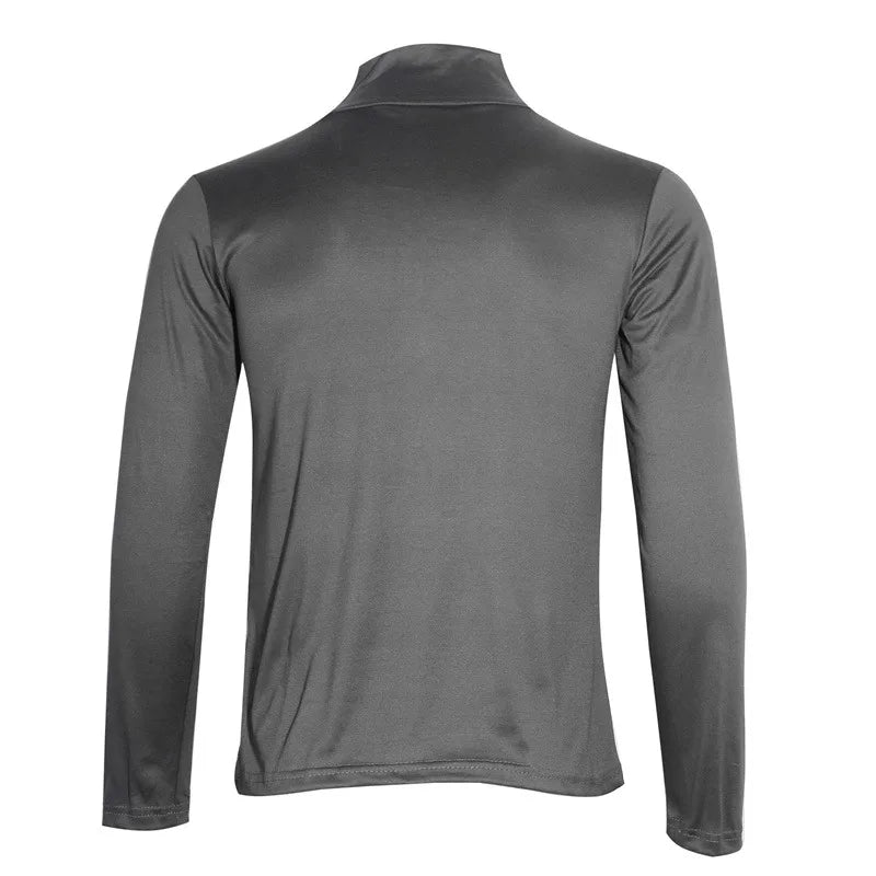 Fashion Men's Casual Slim Fit Basic Turtleneck High Collar Pullover Male Autumn Spring Thin Tops Basic Bottoming Plain T-shirt