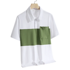 New Summer Polo Shirt Men's Contrast Color T-shirt Ice Silk Quick-drying Thin Lapel Half-sleeved Casual Wear Men Clothing Golf